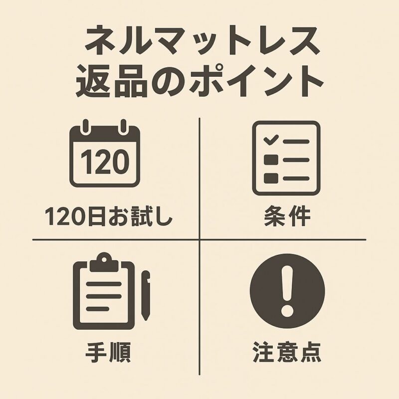 ネルマットレス返品のポイント(120日お試し・条件・手順・注意点)